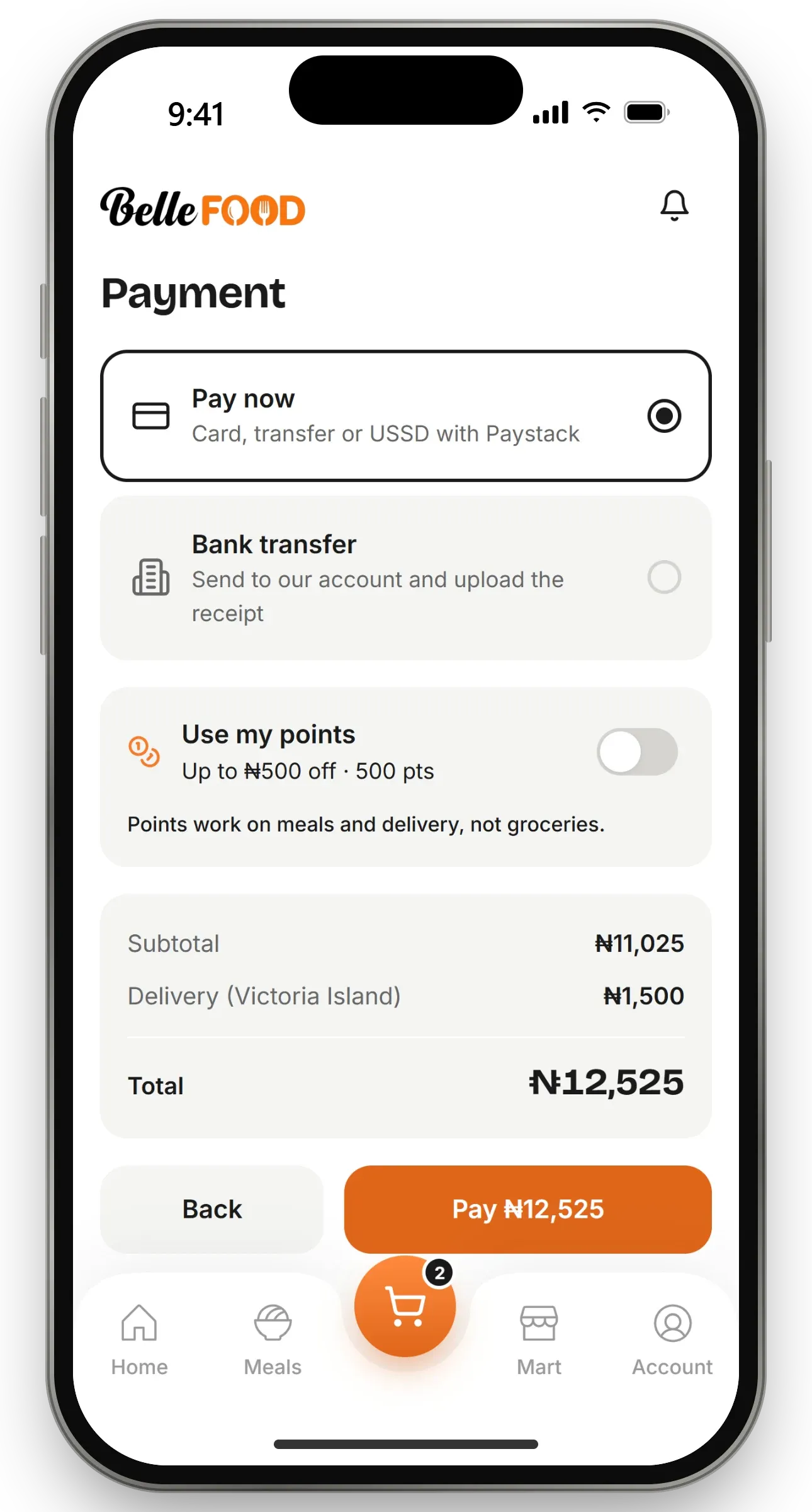 Checkout and payment