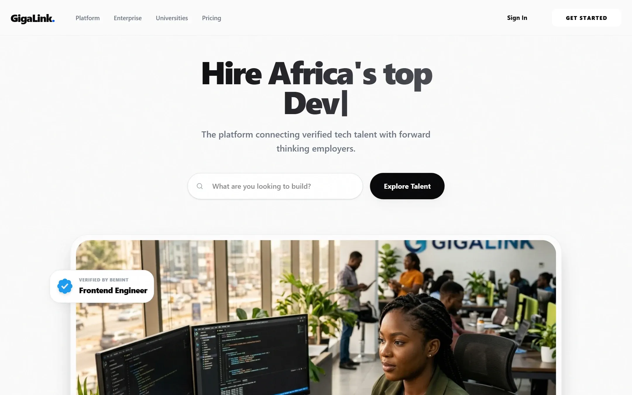 GigaLink homepage