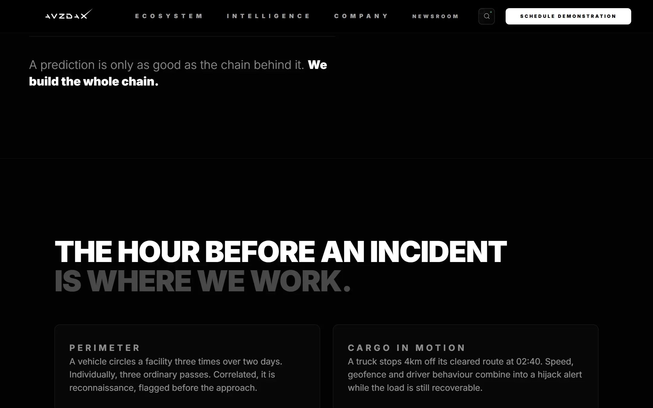 The hour before an incident, on the AVZDAX site