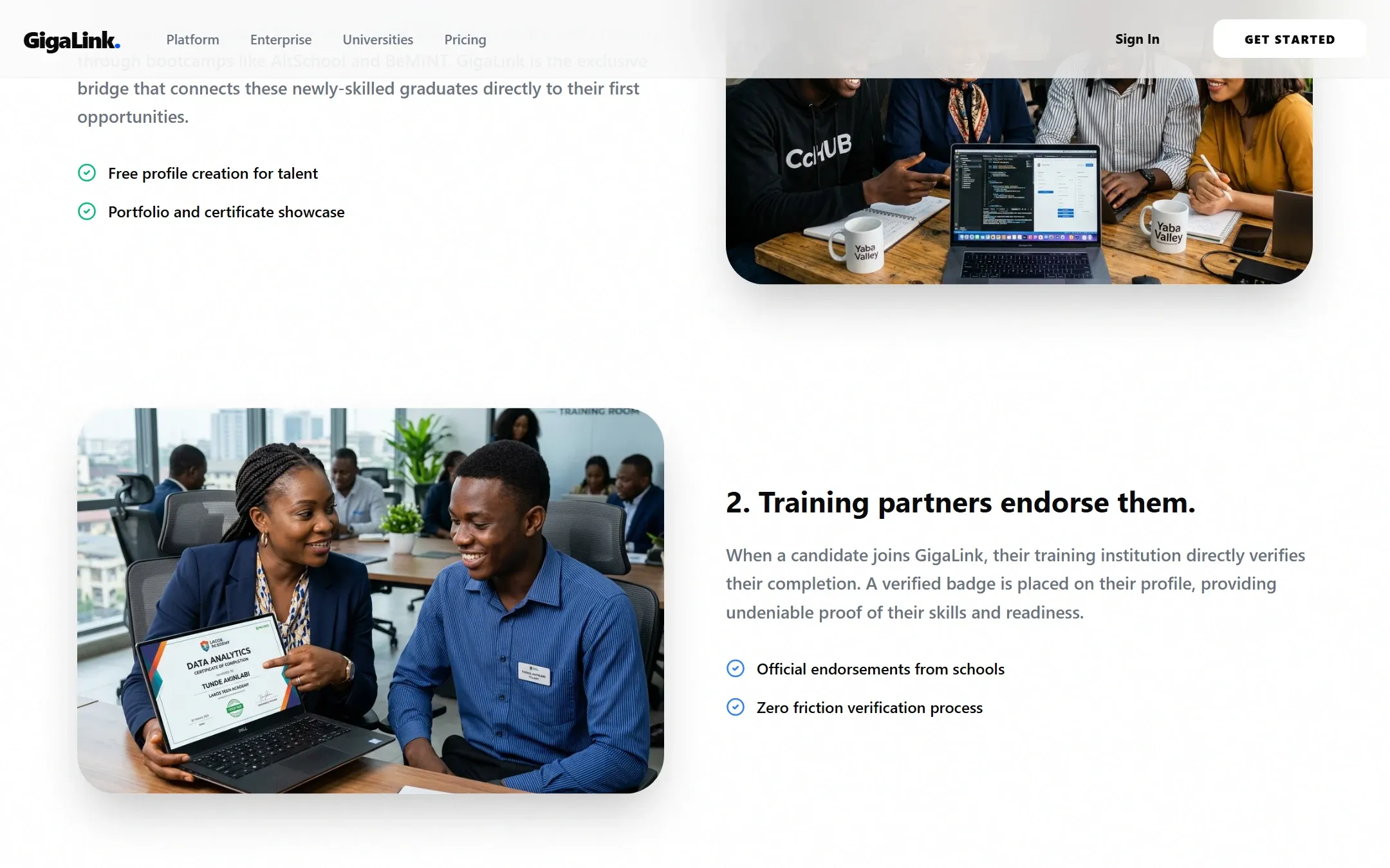 Training partners endorse their students