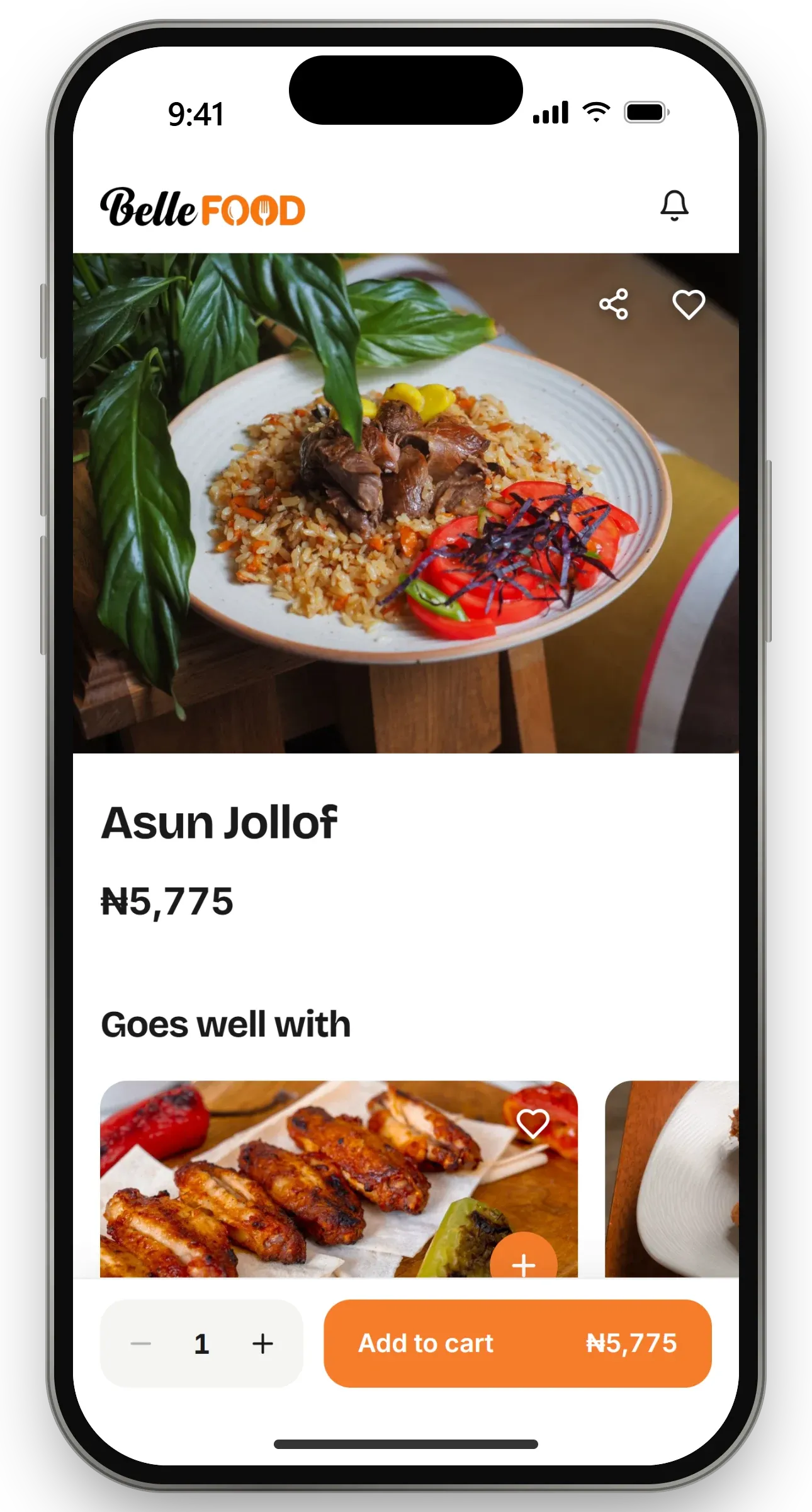 BelleFood dish page