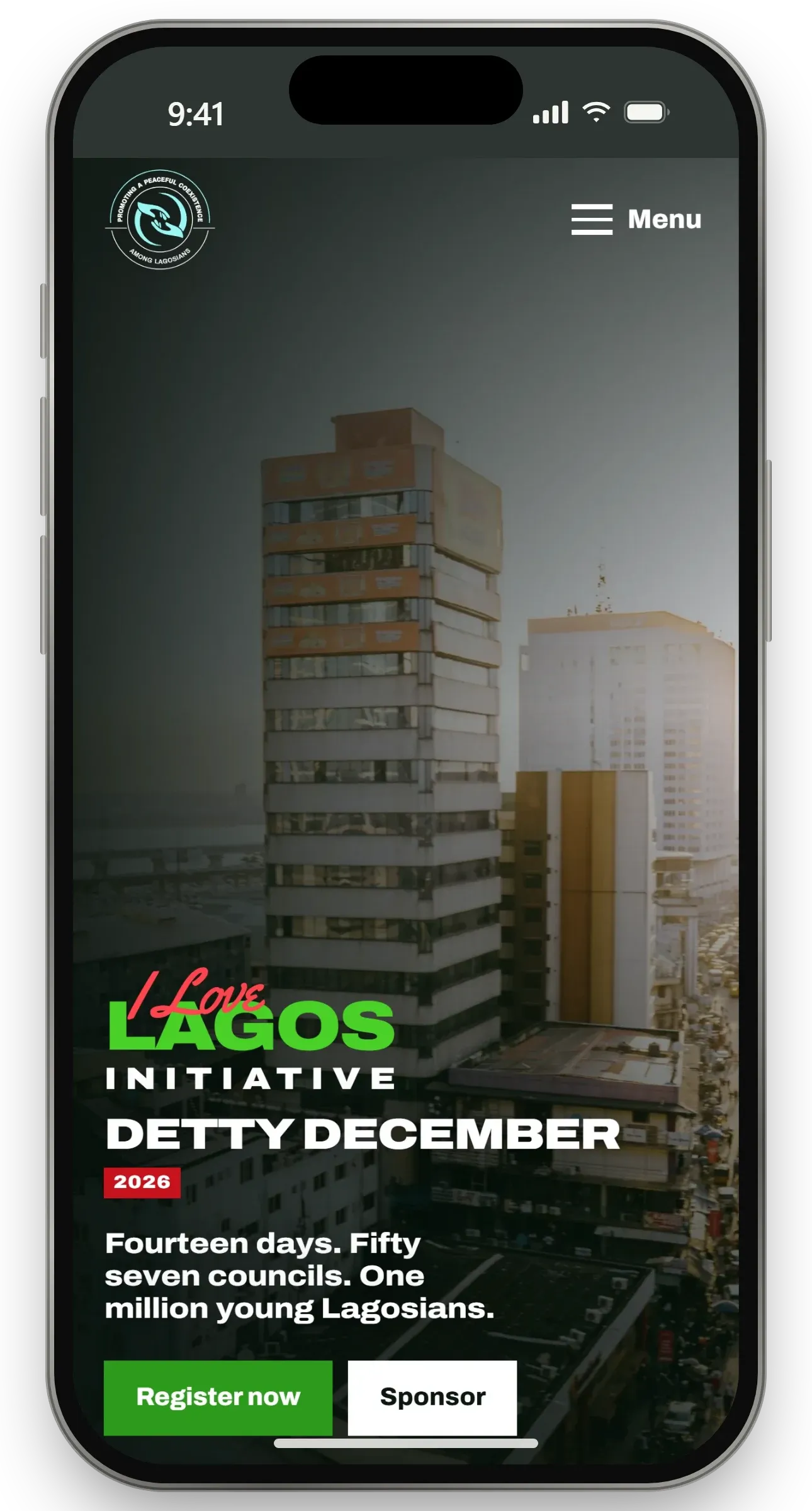 I Love Lagos Initiative on a phone