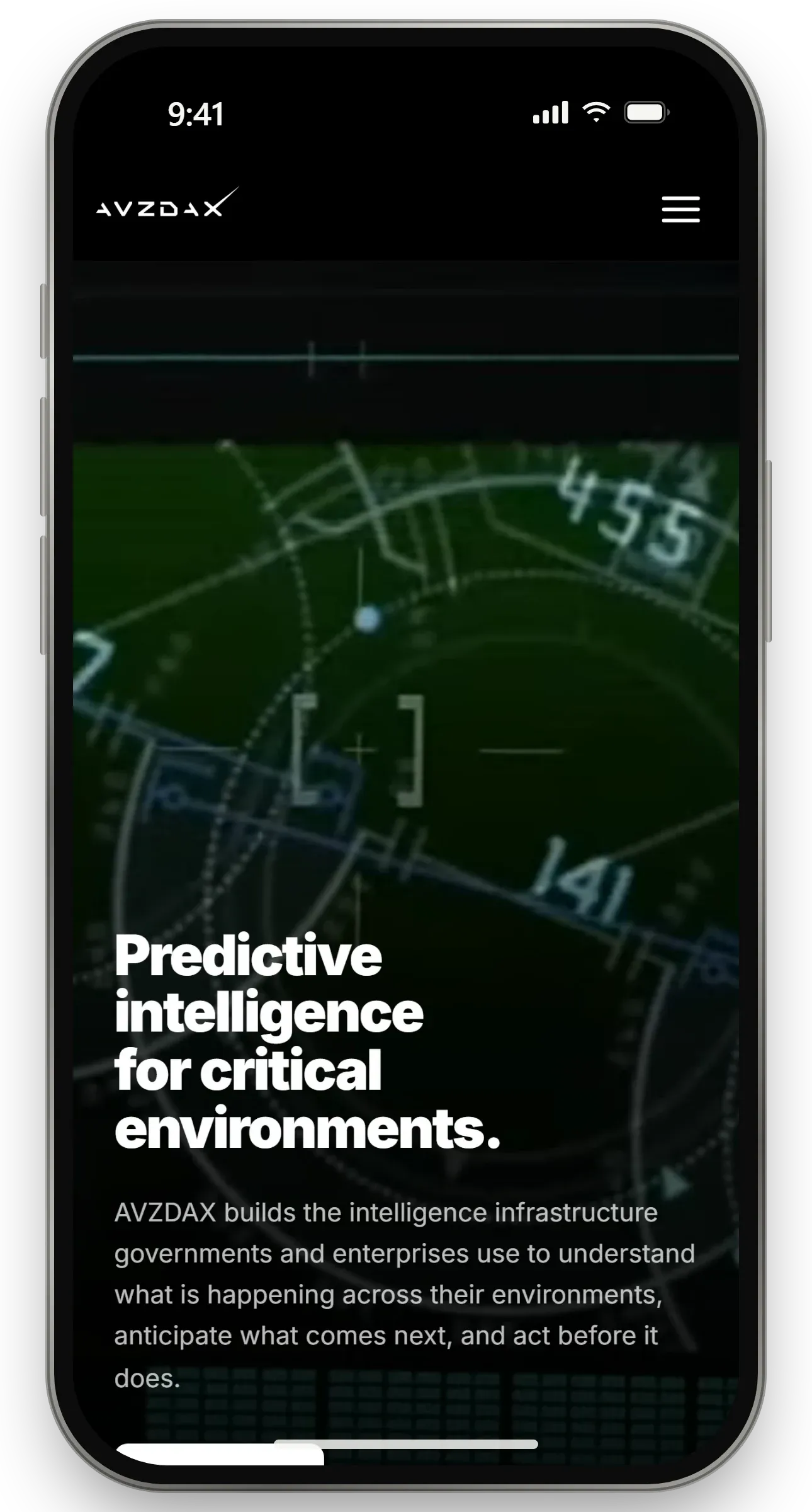 AVZDAX homepage on a phone