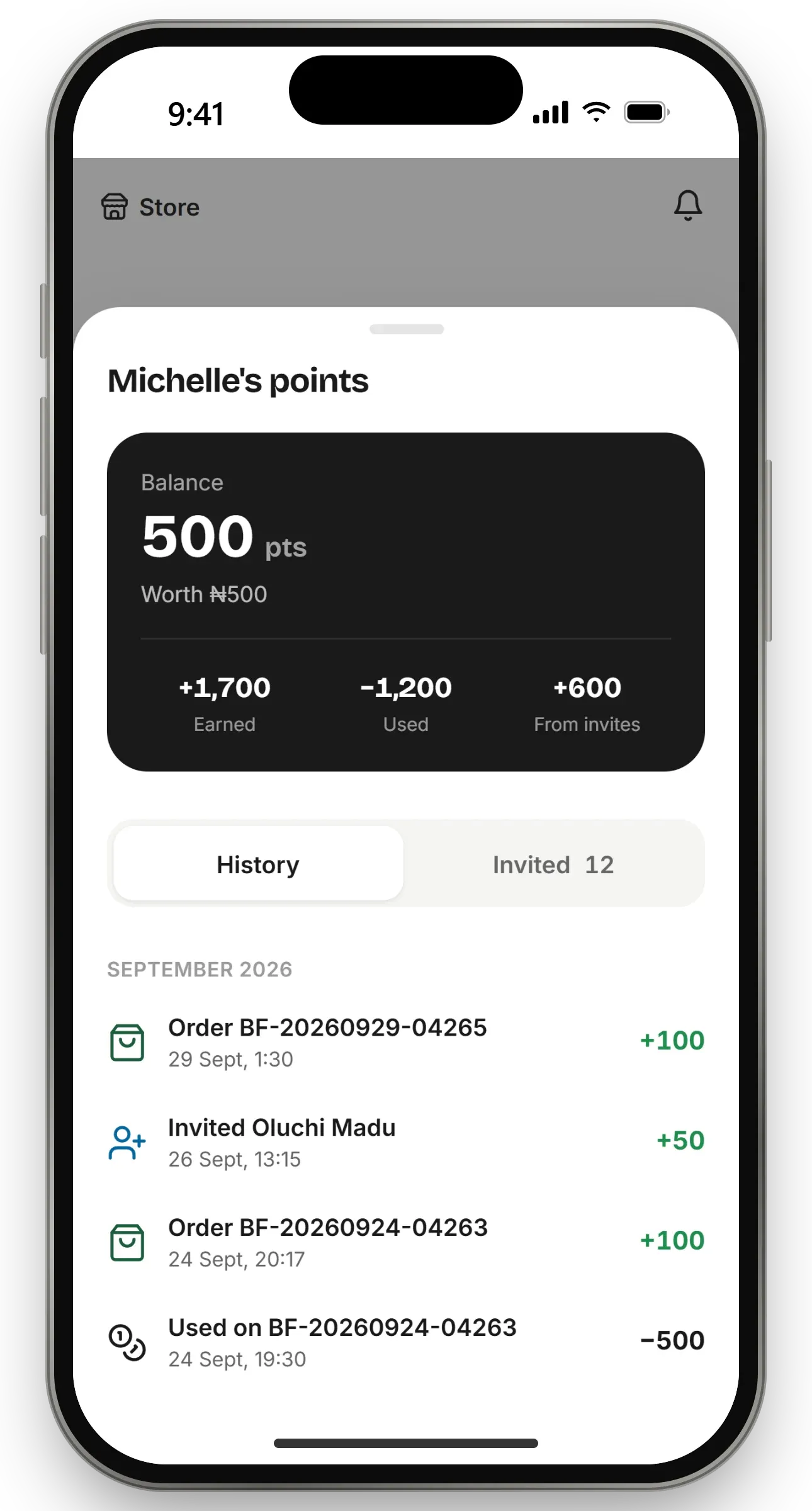 Points and referrals